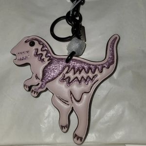 Coach Rexy Bag Charm Pink Leather Purse Dinosaur Mascot Fob ~ NWT